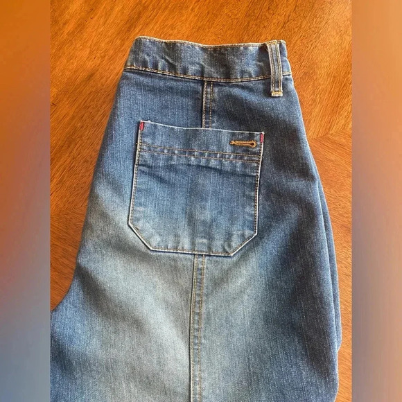 Vintage Y2K Gloria Flare Wide Leg Bell High Rise Jeans Faded Wash Hippie 12 EUC - Picture 6 of 16